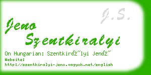 jeno szentkiralyi business card